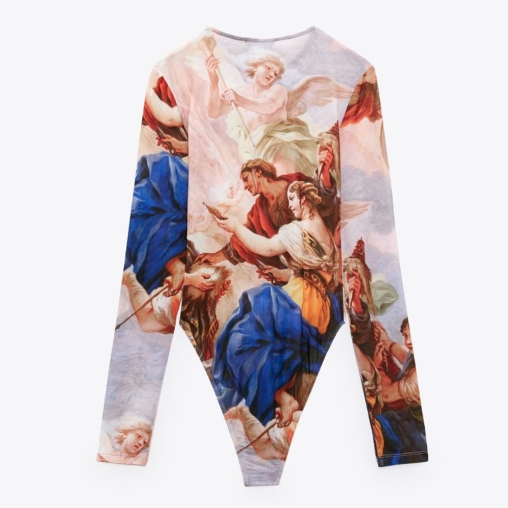 ZARA The Fates Art Print Mesh Bodysuit - Picture 2 of 14